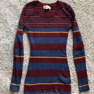 Pink rose striped sweater/shirt